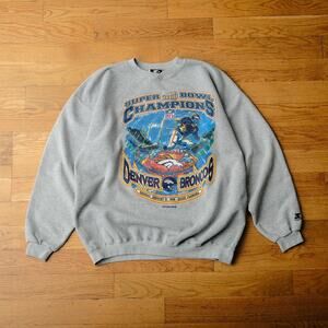 Vintage 1999 Denver Broncos Super Bowl Champions Starter Crewneck Sweatshirt L